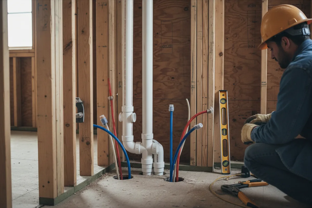Drain and supply rough-in during Garbage Disposal Repair in College Park